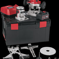 Flex Brushless router & edge milling tool set c/w 2x 5.0Ah
batteries & intelligent charger in a L-BOXX 531636