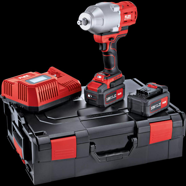 Flex 1/2" cordless impact wrench set c/w 2x 5.0Ah batteries 
& intelligent charger in a carry case 530187