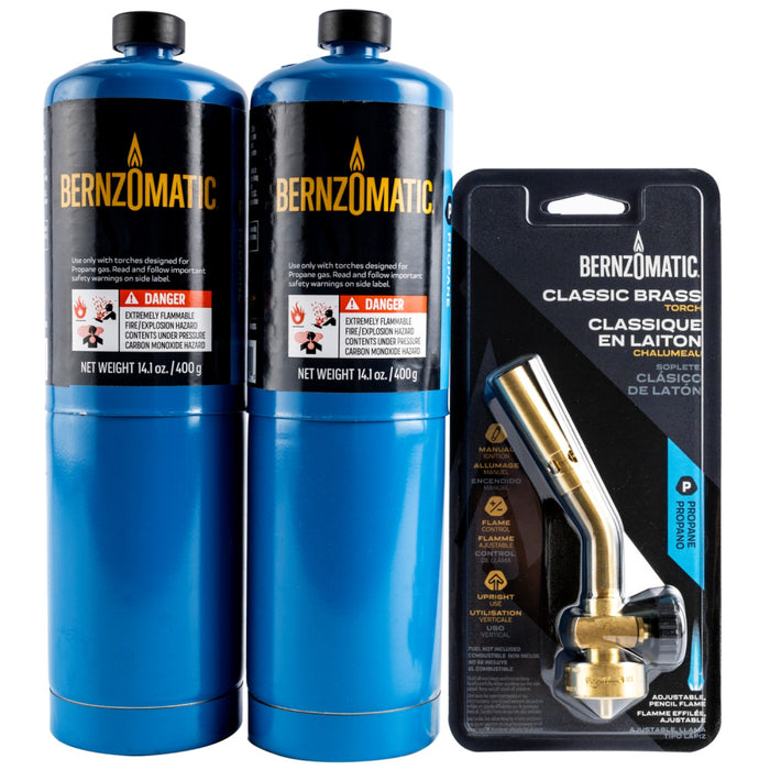 COMBO PACK 2 X PROPANE CYLINDER C/W PENCIL FLAME TORCH