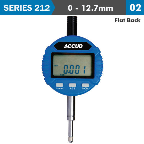 Accud Digital Indicator Flat Back 12.7 Mm/0.5' Ac212 010 02
