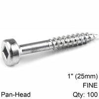 Kreg Kreg Zinc Pocket Hole Screws 25 Mm 1.00' #6 Fine Thread Pan Head 100 Ct Kr Sps F1 100