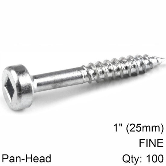 Kreg Kreg Zinc Pocket Hole Screws 25 Mm 1.00' #6 Fine Thread Pan Head 100 Ct Kr Sps F1 100