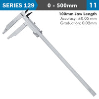 Accud Vernier Caliper 500 Mm 0.05 Mm Acc. 100 Mm 0.02 Mm Grad S/Steel Ac129 020 11