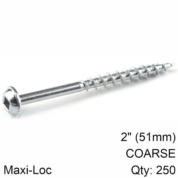 Kreg Kreg Zinc Pocket Hole Screws 51 Mm 2.00' #8 Coarse Thread Mx Loc 250 Ct Kr Sml C2 250