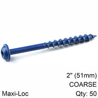 Kreg Blue-Kote Pocket Hole Screw 51mm Coarse Thread - Rust Resistant Wood Screw