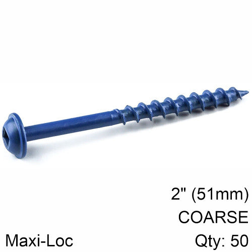 Kreg Kreg Blue Kote Pocket Hole Screws 51mm 2.00 Inch #8 Coarse Thread Mx Loc 5 Kr Sml C2 B 50