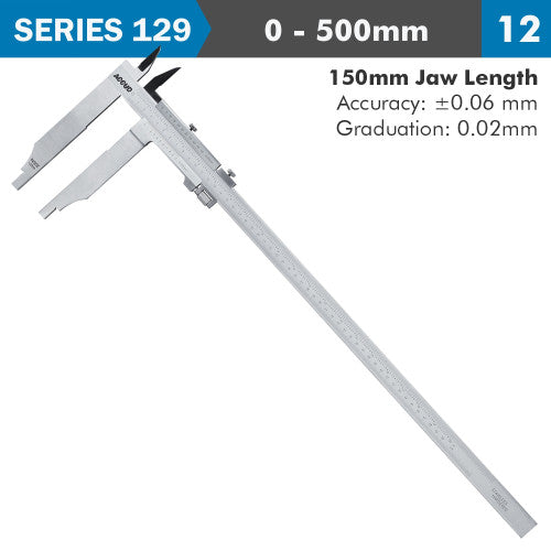 Accud Vernier Caliper 500 Mm 0.06 Mm Acc. 150 Mm 0.02 Mm Grad S/Steel Ac129 020 12
