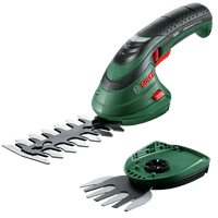 BOSCH Isio Cordless Shrub & Grass Shear: Trim Hedges & Lawn Edges Effortlessly! Garden Tool Image.