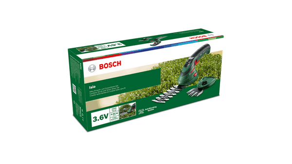 Bosch Isio 3 Cordless Shrub & Grass Shear Set - Compact Garden Trimmer