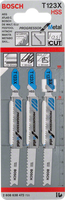 Bosch T123X HSS Jigsaw Blades - Metal Cutting, Fast Cut - 3 Pack