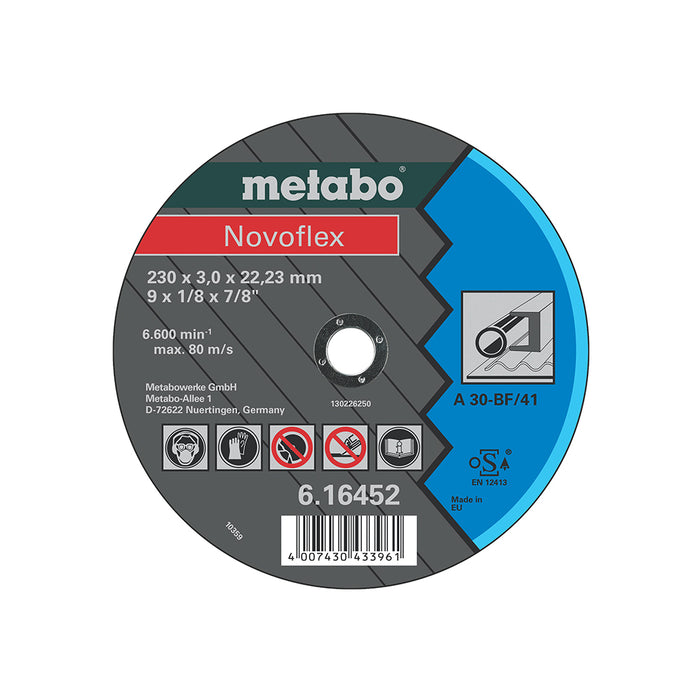 Metabo Novoflex 230mm Cutting Disc: Steel Grinding Wheel 9x1/8
