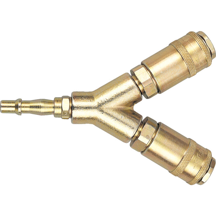 CROMWELL AC6503 Vertex Coupling Twin Coupling - PCL2591981L - Air Compressor Quick Connector Y Splitter