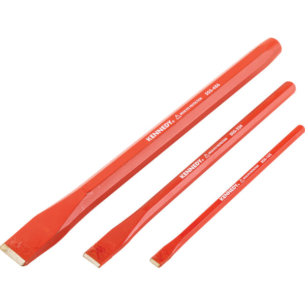 Kennedy 6"x1/4",8"x1/2",10"x3/4"COLDCHISEL SET