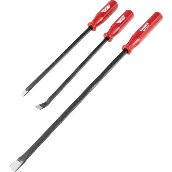 Kennedy Plastic Handle Pry Bar Set - 3 Piece Pry Bar Set, Red Handle, Durable Steel - Chavda.com
