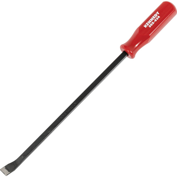 Kennedy Pry Bar - 300mm Curved Blade, Red Plastic Handle. Crowbar, hand tool, lever.