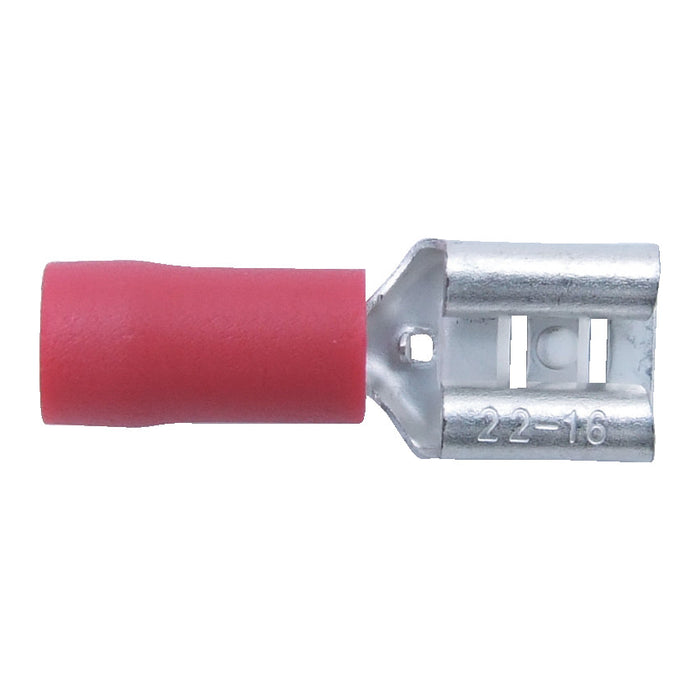 Red Insulated Female Push-On Connector 6.3mm - Electrical Terminal for 22-16 Gauge Wire - Shop at chavda.com