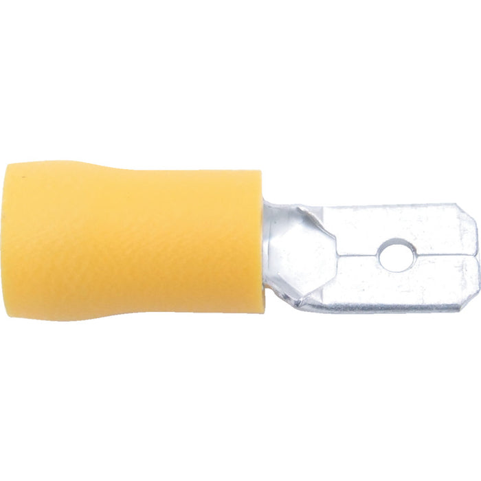 KENNEDY 6.3mm Male Tab Yellow Electrical Terminal Connector - Insulated Crimp Terminal for Wire Connections