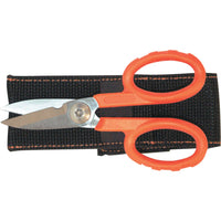 Kennedy Electrical Scissors 5.5 inch. Orange Handle. Multi-Purpose Utility Shears.