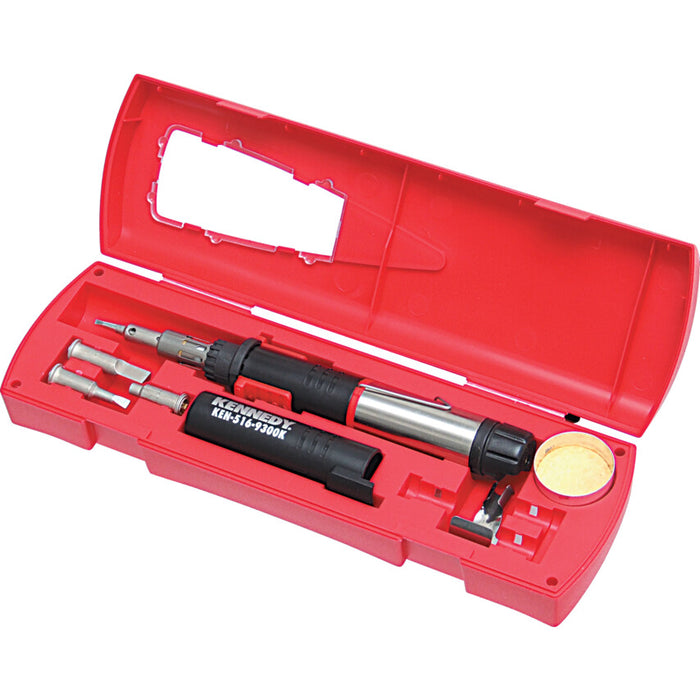 KENNEDY 125BW Butane Soldering Iron Kit - 8 Piece Set | Portable Soldering Iron Kit