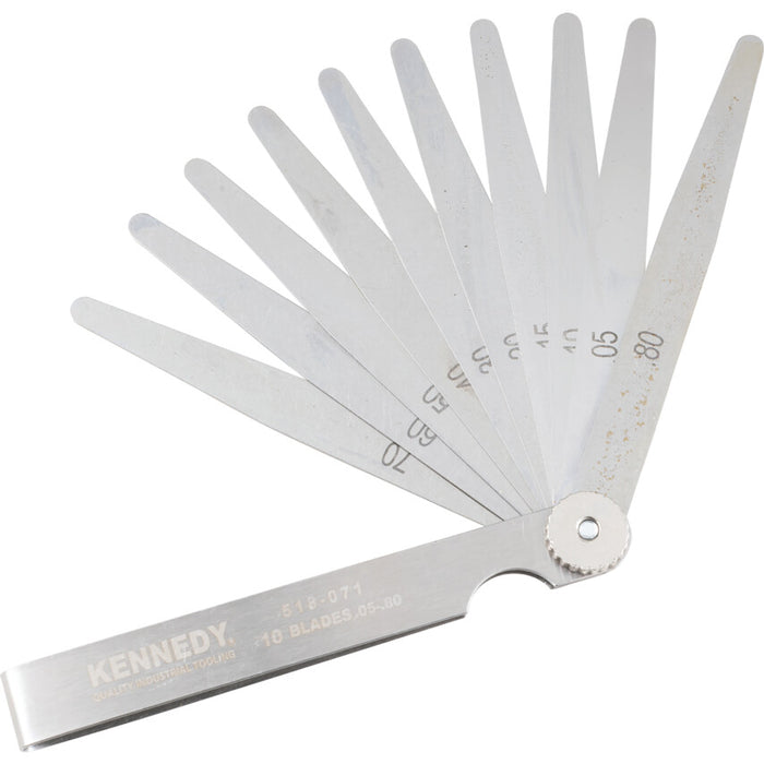 Kennedy 4 inch 10 Blade Metric Feeler Gauge - Precision Gap Measurement Tool
