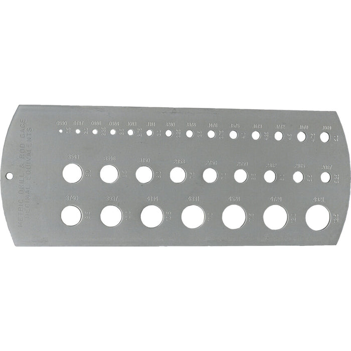 Drill Gauge: Metric & Imperial Sizes, Decimal Equivalents. Drill Sizes Gauge, Machinist Tool.