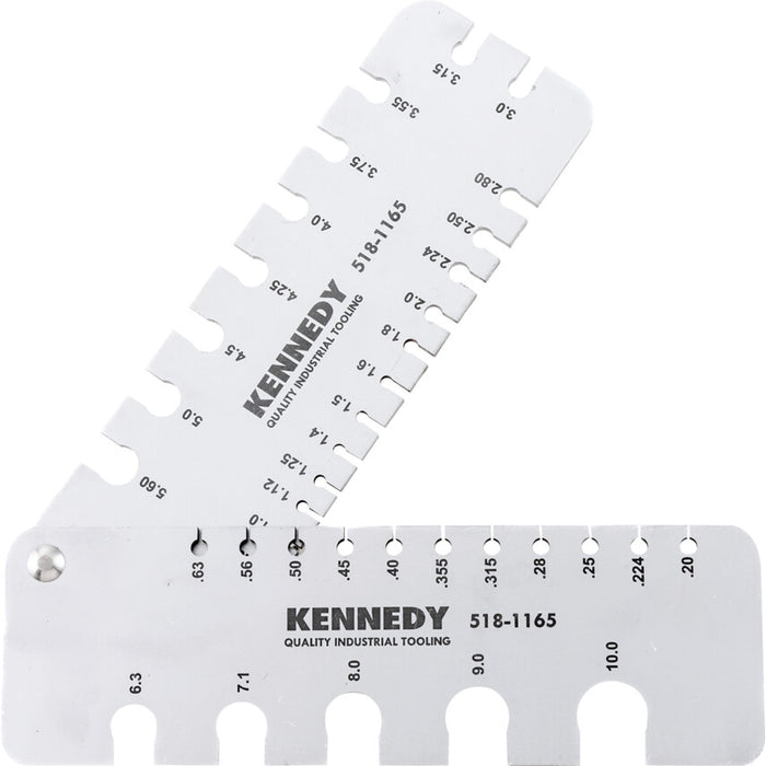 Kennedy Metric Wire Gauge - 0.2mm to 10.0mm - Precision Measurement Tool