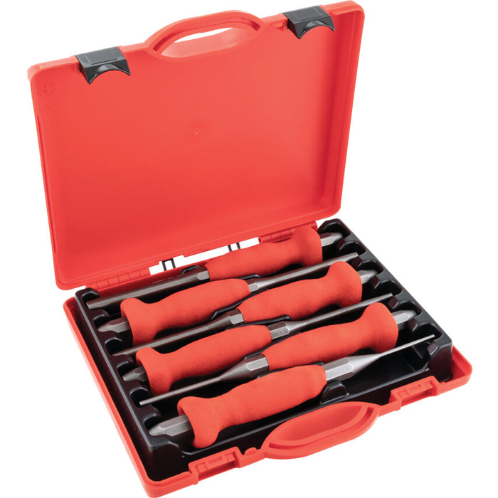Kennedy 2-8mm Parallel Pin Punch Set with Cushion Grip - 6 Piece Hand Tool Punch Set