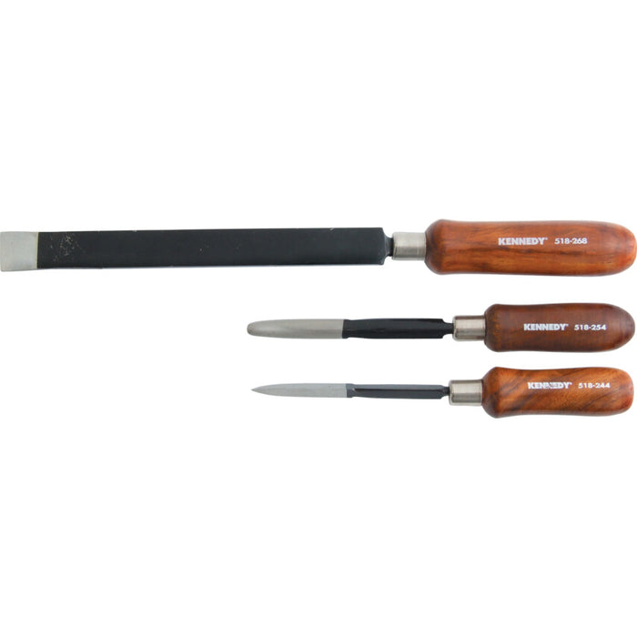 Kennedy Scraper Set: 3-Square, Half-Round, Flat Scrapers | Hand Tools