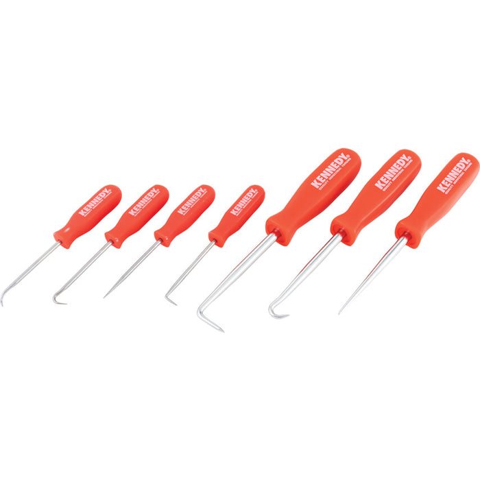 Kennedy 7-Piece Pick and Hook Set - Automotive Tools with Red Handles