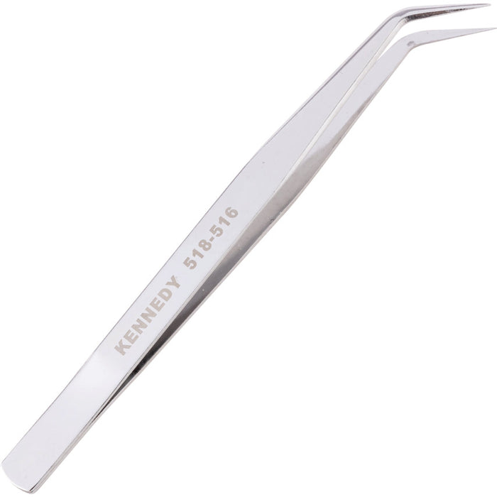Kennedy 145mm Bent Nose Precision Tweezers - Stainless Steel, Anti-Static, ESD Safe - Perfect for Electronics & Crafts