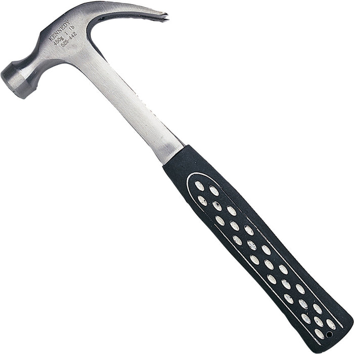 Kennedy 16oz Curved Claw Hammer - All Steel Construction with Rubber Grip for Comfort and Durability.