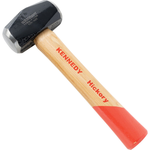 KENNEDY 3LB Club/Lump Hammer - Hickory Handle, BS876. Heavy-duty striking tool for demolition, construction, and metalworking.