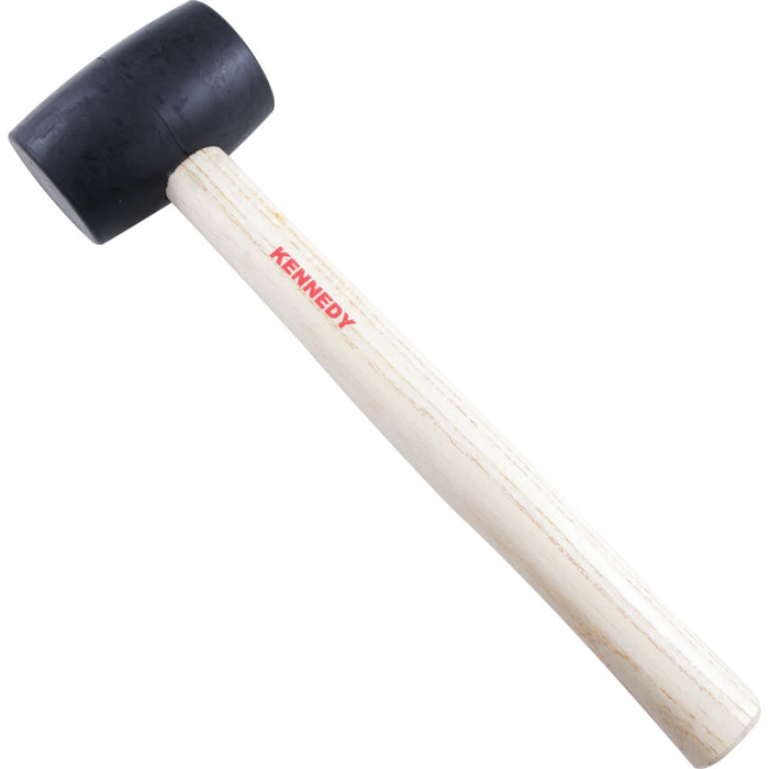 Kennedy 8oz Rubber Mallet - Black Head, Hickory Handle | Durable Tool for Home, Auto & Construction Projects