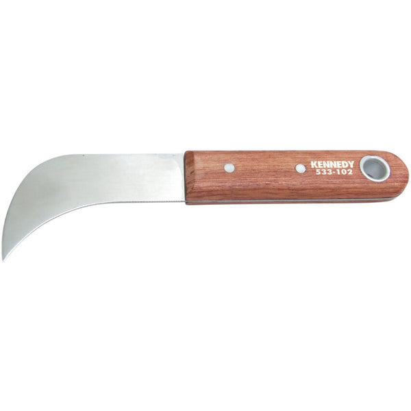 KENNEDY 3.5-inch Hooked Linoleum Knife | Linoknife Tool with Wooden Handle