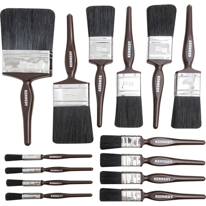 Kennedy Industrial Paint Brushes Set-14 - Assorted sizes, professional painting tools