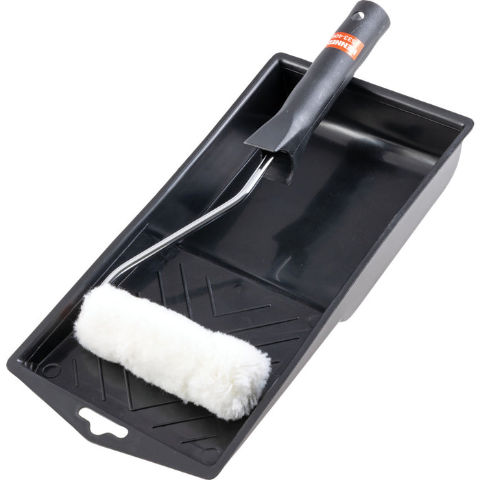 KENNEDY 100mm Mini Paint Roller Set for Emulsion - 4 inch roller with tray, painting tool