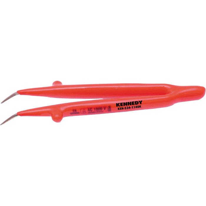 KENNEDY KEN-534-1140K Insulated Tweezers, Safety Tweezers, ESD Tweezers, Precision Tweezers, Orange Handle Tweezers