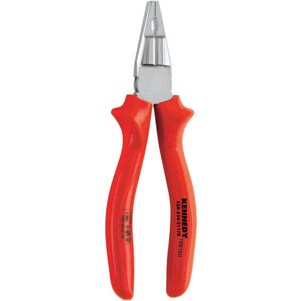 Kennedy Insulated Pliers 1000V, Comfort Grip, 205mm Long Nose Pliers. Electrical Safety Hand Tool.