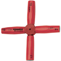 Kennedy Insulated Center Cross Key: 10/13/14/17mm, 1000V Electrician's Tool