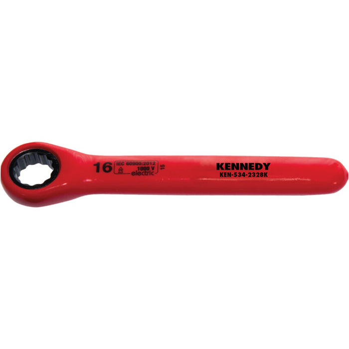 KENNEDY 16mm Insulated Ratchet Ring Spanner, 1000V, Electrician Tool, Double Triangle - Shop Now