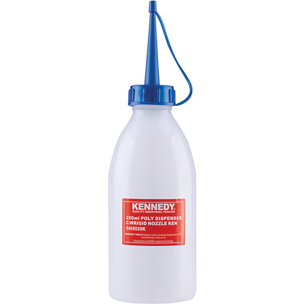 Kennedy 250ml POLY DISPENSER C/WRIGID NOZZLE