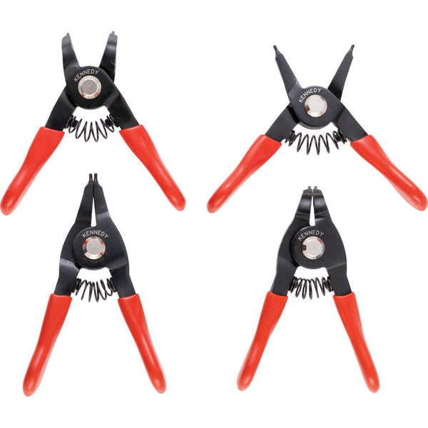 Kennedy 3" Mini Circlip Pliers Set of 4 | Internal External Snap Ring Pliers | chavda.com