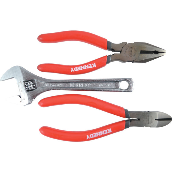 Kennedy 150mm CV PLIER, DIAGONALCUTTER & WRENCH SET 3-PCE