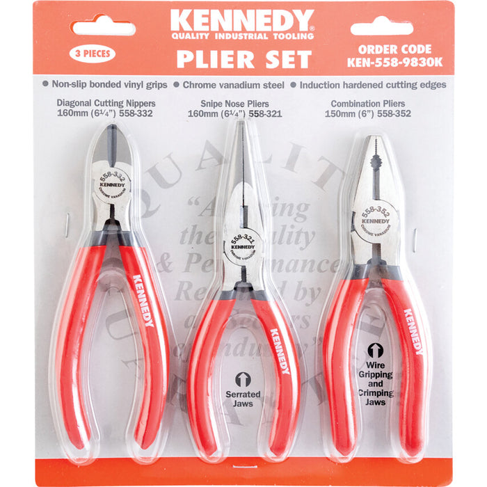 Kennedy 160mm CV PLIER & DIAGONALCUTTER SET 3-PCE