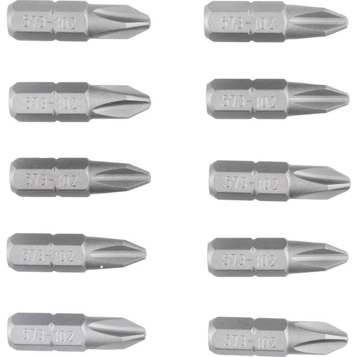 KENNEDY Phillips Head Screwdriver Bits - No. 2, 1/4 inch Hex - KEN573102 - Pack of 10
