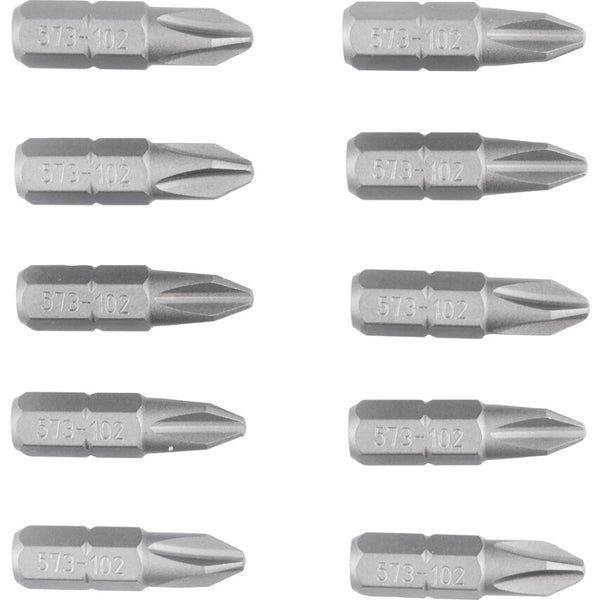 KENNEDY Phillips Head Screwdriver Bits - No. 2, 1/4 inch Hex - KEN573102 - Pack of 10