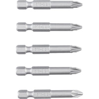 Kennedy No.2 Pozidriv Powerbit 50mm Screwdriver Bits 1/4 inch Direct Drive (5 Pack) - High Quality Screwdriver Bits