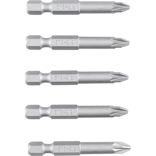 Kennedy No.2 Pozidriv Powerbit 50mm Screwdriver Bits 1/4 inch Direct Drive (5 Pack) - High Quality Screwdriver Bits