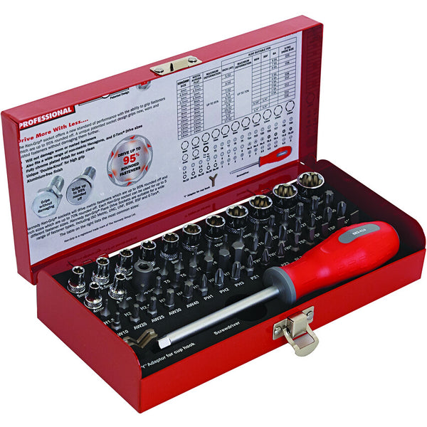 Kennedy Kengrip 60-Piece Mechanics Bit Set: Professional Tool Kit for Rounded Fasteners