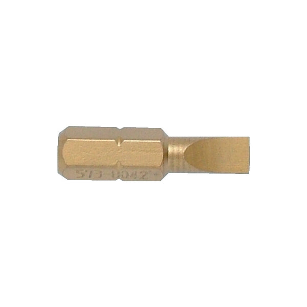 KENNEDY 5x25mm Slot Screwdriver Bit, Tin Coated 1/4" Hex. KEN5738042K - Professional Quality Tool